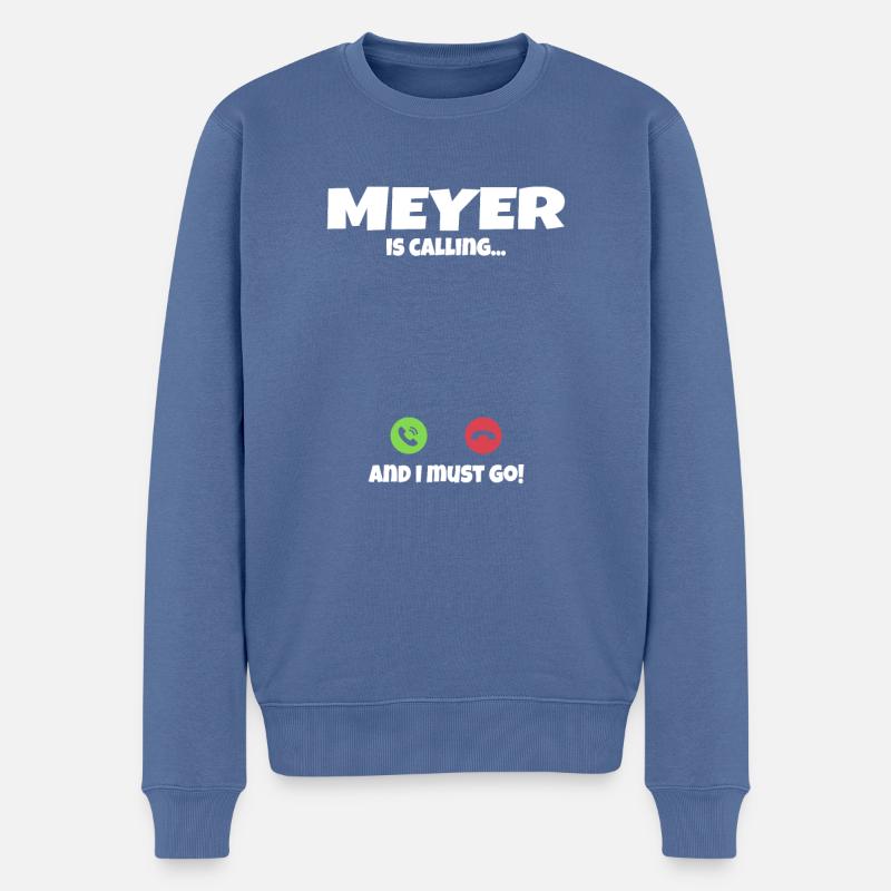 Meyer appelle appelle l’idée cadeau - Pull Premium bio Homme - bleu pigeon