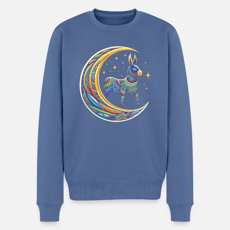 Muli Esel Stammes Moon - Männer Premium Bio Pullover - Taubenblau
