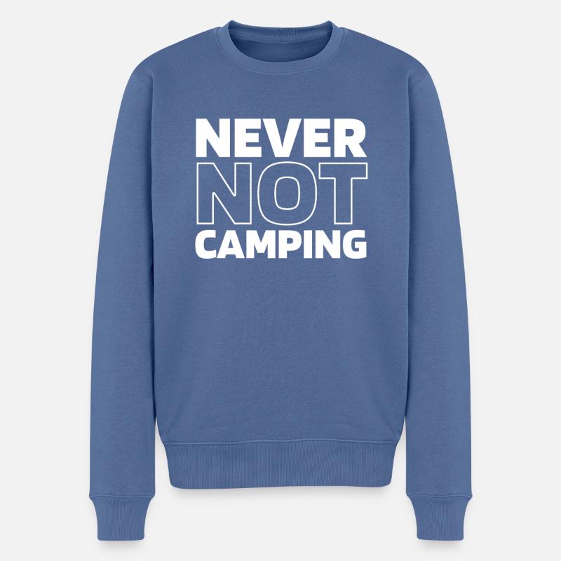 Tente Camping Camping - Pull Premium bio Homme - bleu pigeon