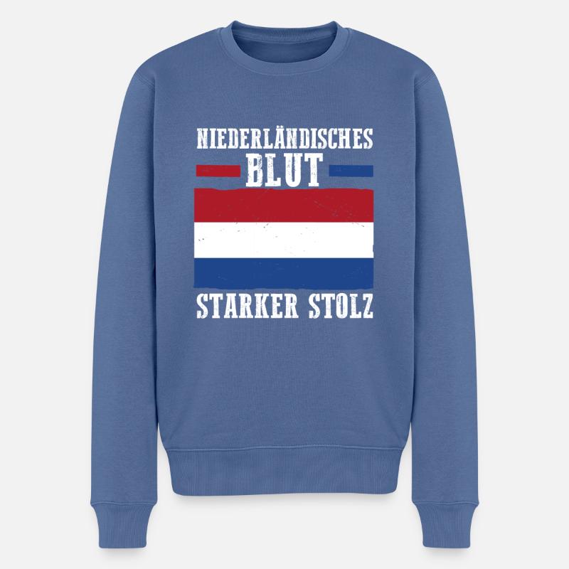 Niederländer Niederlande Holland - Männer Premium Bio Pullover - Taubenblau