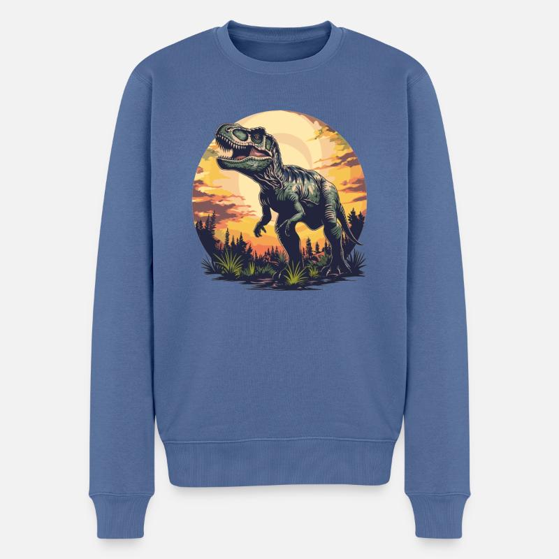 Allosaurier Allosaurus - Männer Premium Bio Pullover - Taubenblau