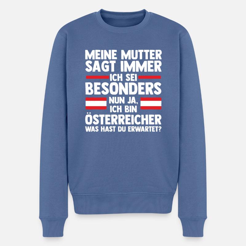 Autrichiens Autriche - Pull Premium bio Homme - bleu pigeon