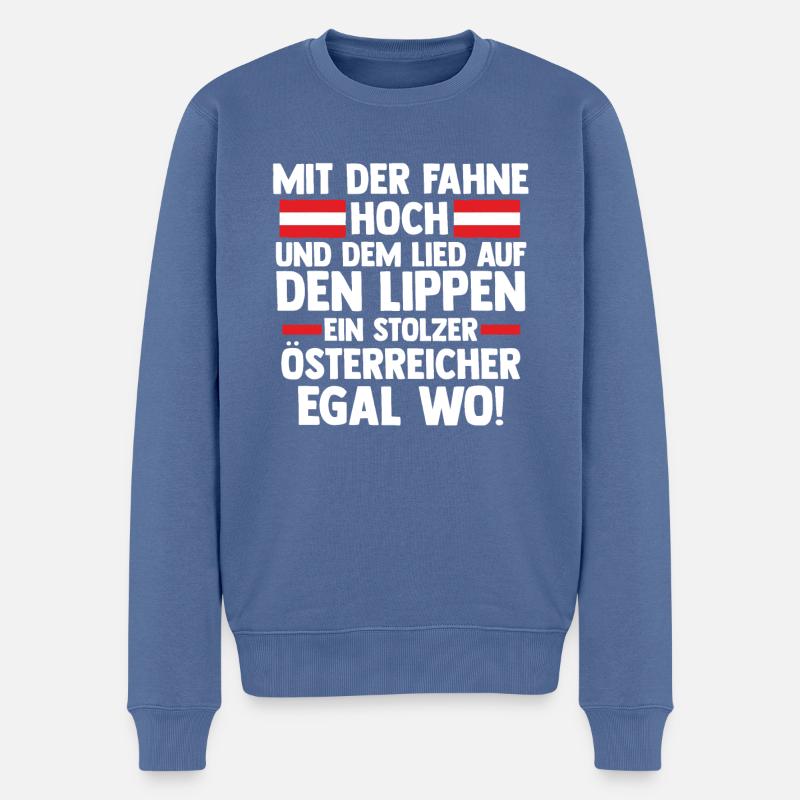 Autrichiens Autriche - Pull Premium bio Homme - bleu pigeon