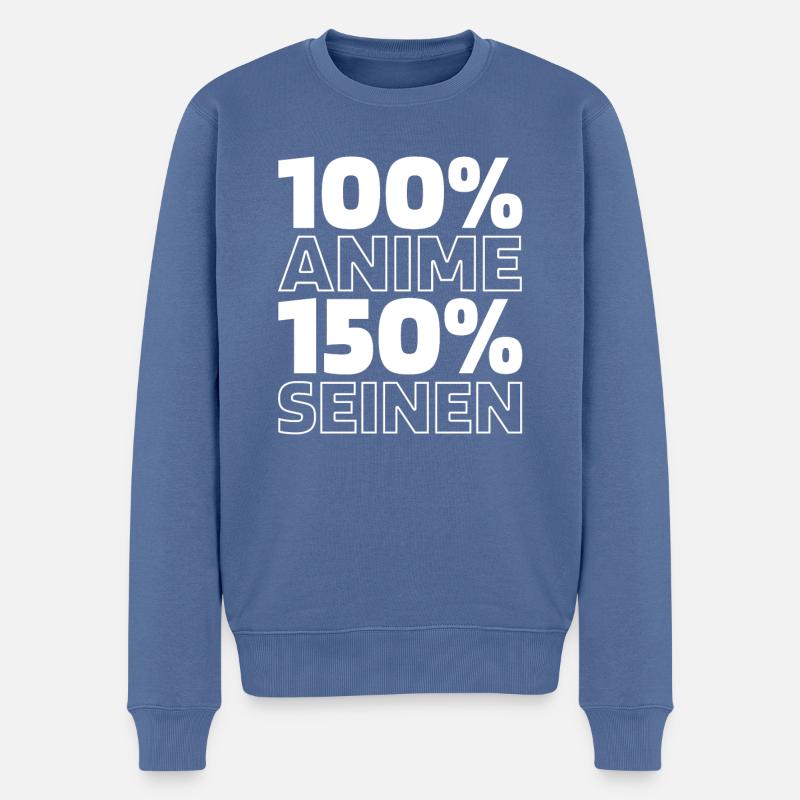 Anime Manga - Männer Premium Bio Pullover - Taubenblau