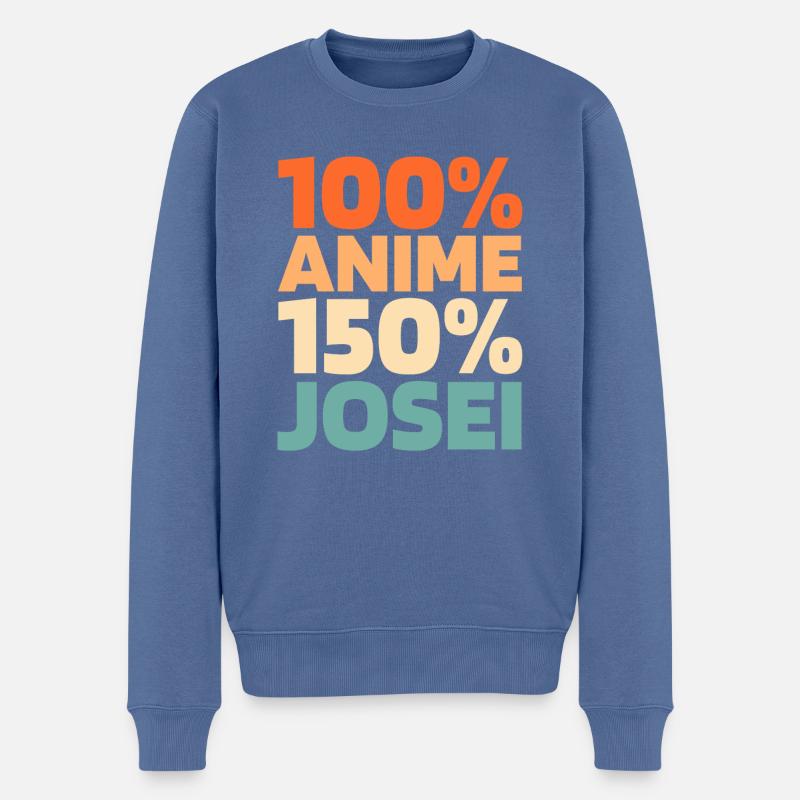 Anime Manga - Männer Premium Bio Pullover - Taubenblau