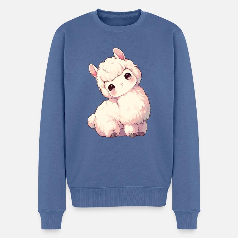 Alpaca Alpakas Alpaka - Männer Premium Bio Pullover - Taubenblau