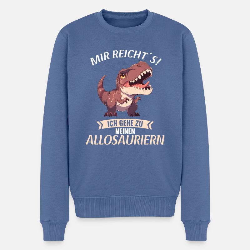 Allosaurier Allosaurus - Männer Premium Bio Pullover - Taubenblau