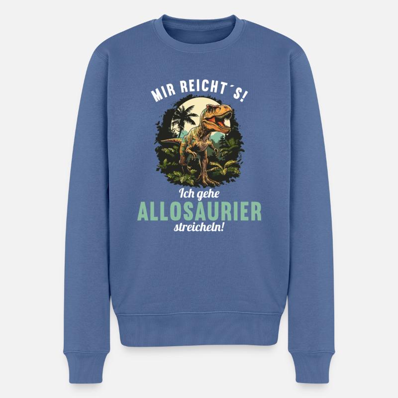 Allosaurier Allosaurus - Männer Premium Bio Pullover - Taubenblau