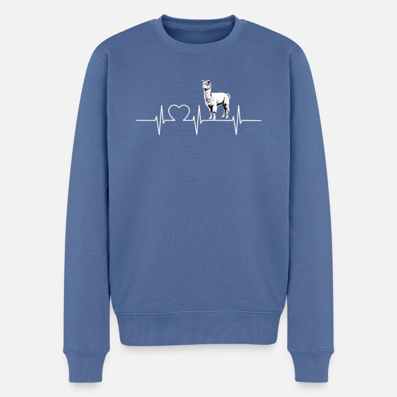 Alpaca Alpakas Alpaka - Männer Premium Bio Pullover - Taubenblau