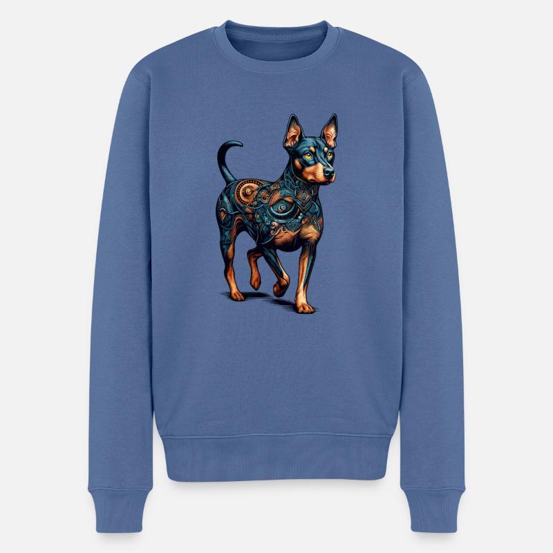 Mandala Art Manchester Terrier Terriers - Pull Premium bio Homme - bleu pigeon