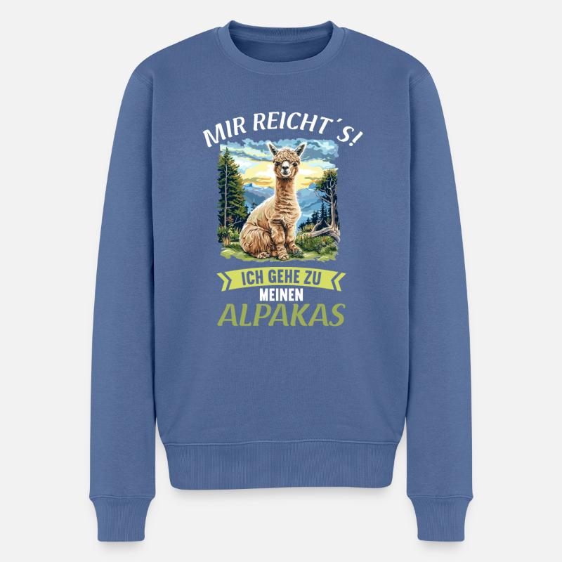 Alpaca Alpakas Alpaka - Männer Premium Bio Pullover - Taubenblau