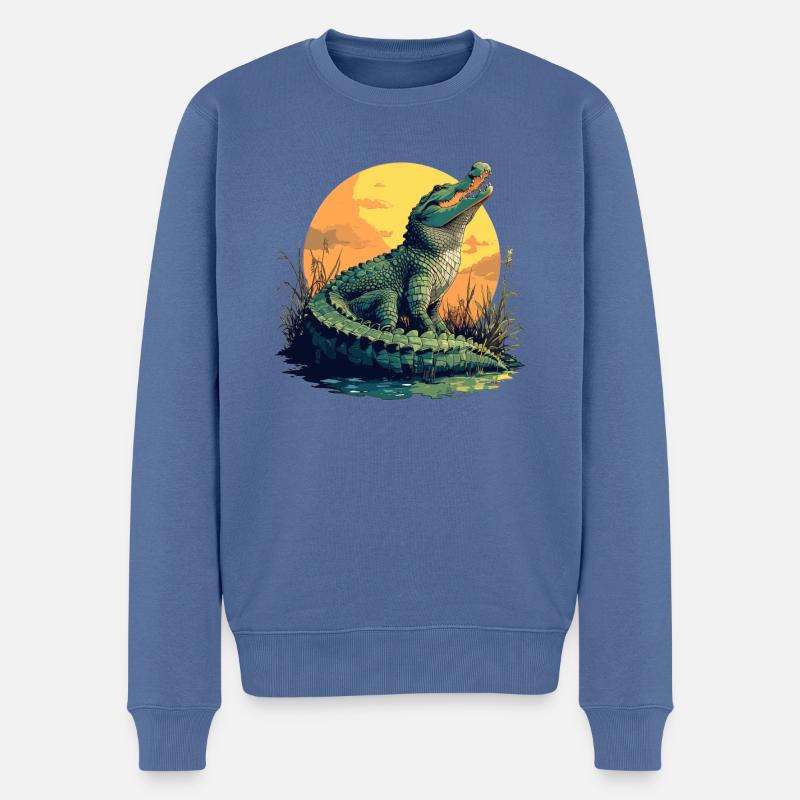 Alligatoren Alligator - Männer Premium Bio Pullover - Taubenblau