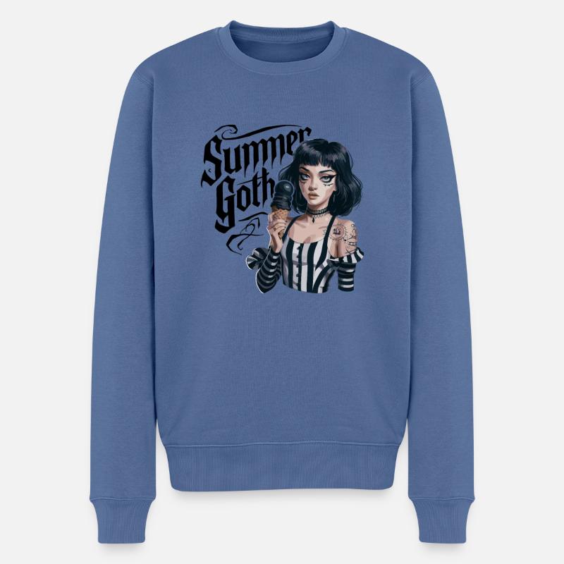 Summer Goth für Gothik Fans - Männer Premium Bio Pullover - Taubenblau