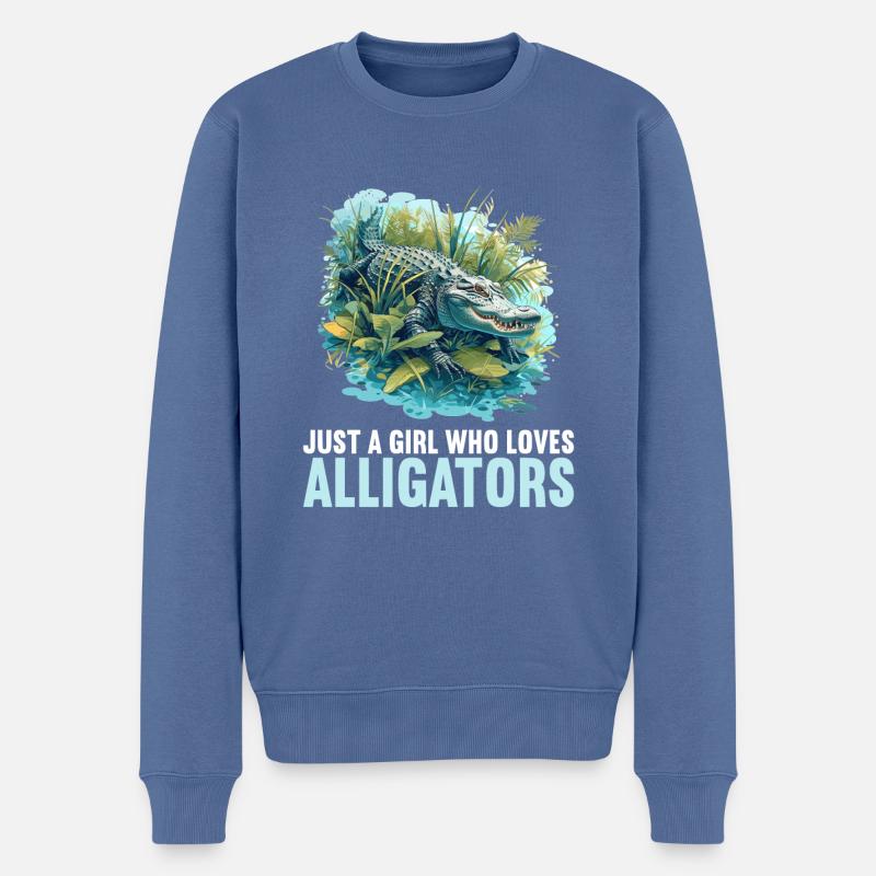 Alligatoren Alligator - Männer Premium Bio Pullover - Taubenblau