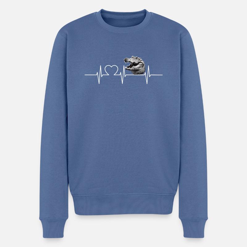 Alligatoren Alligator - Männer Premium Bio Pullover - Taubenblau