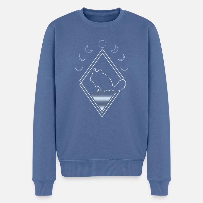 Chinchilla Moon Phases - Männer Premium Bio Pullover - Taubenblau