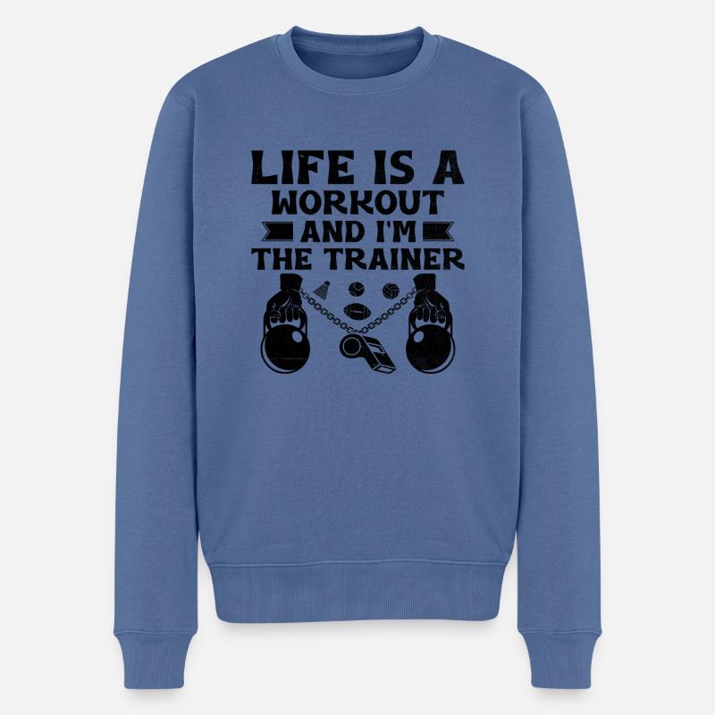 Professeur d’éducation physique Professeurs d’éducation physique École Spor - Pull Premium bio Homme - bleu pigeon