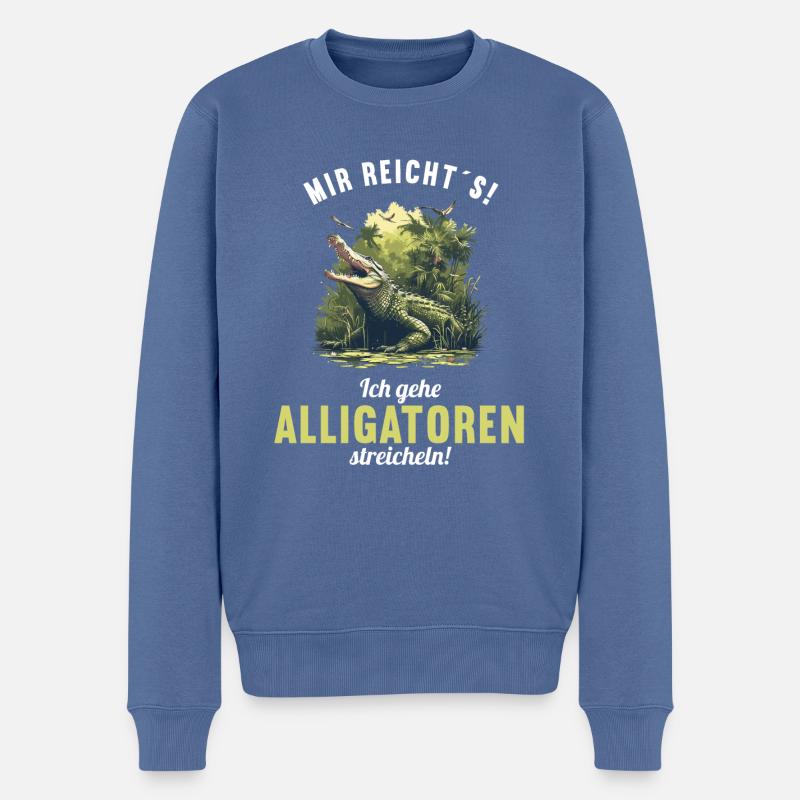 Alligatoren Alligator - Männer Premium Bio Pullover - Taubenblau