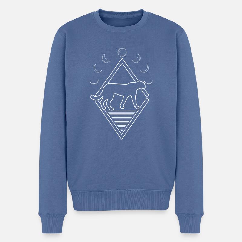 Phases de lune guépard - Pull Premium bio Homme - bleu pigeon