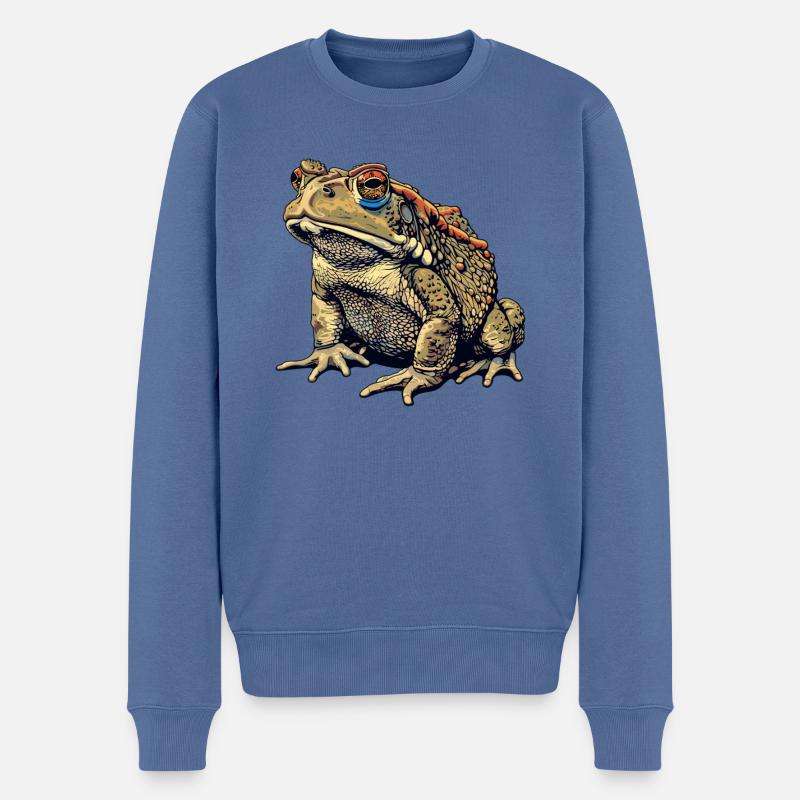 Toad Kröten Kröte - Männer Premium Bio Pullover - Taubenblau