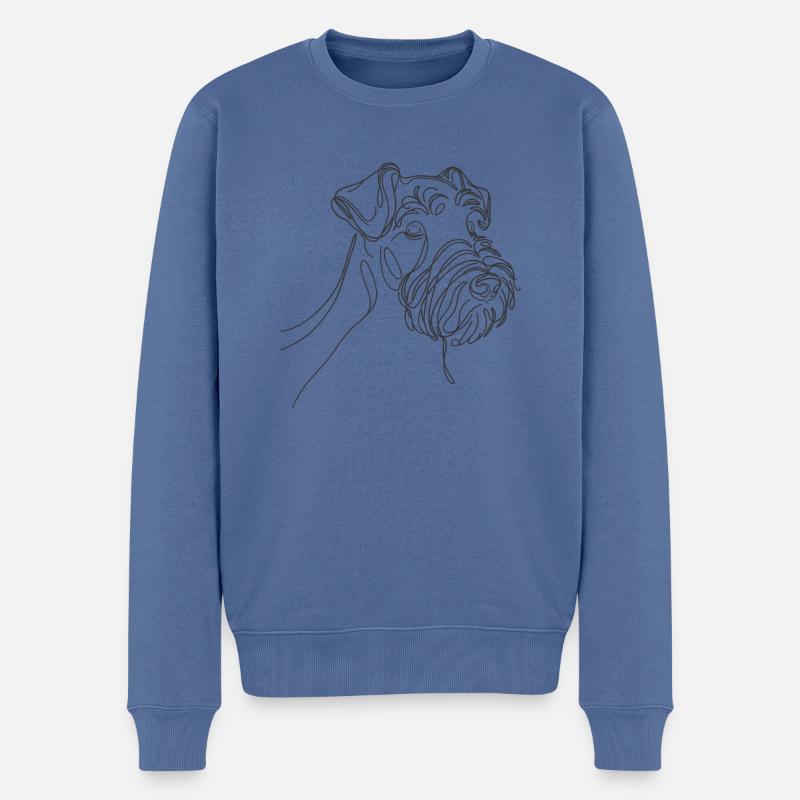 Terriers terriers bleus Kerry - Pull Premium bio Homme - bleu pigeon