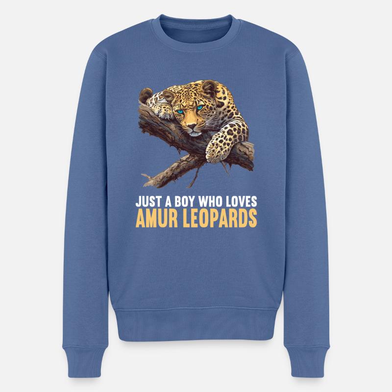 Léopard de l’Amour Amurleoparden Amurleopard - Pull Premium bio Homme - bleu pigeon