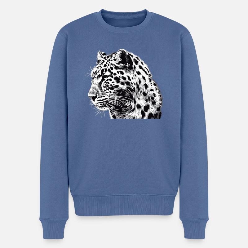 Léopard léopard - Pull Premium bio Homme - bleu pigeon