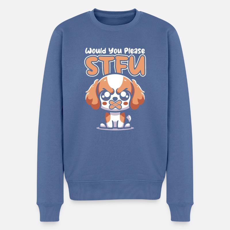 King Charles Cavalier Stfu - Männer Premium Bio Pullover - Taubenblau
