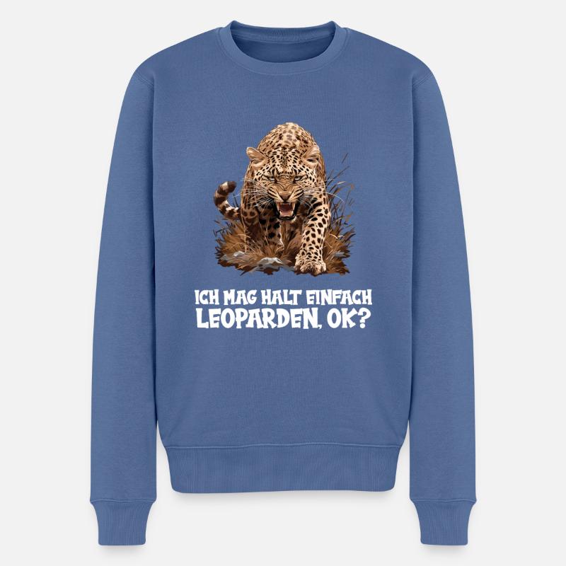 Léopard léopard - Pull Premium bio Homme - bleu pigeon