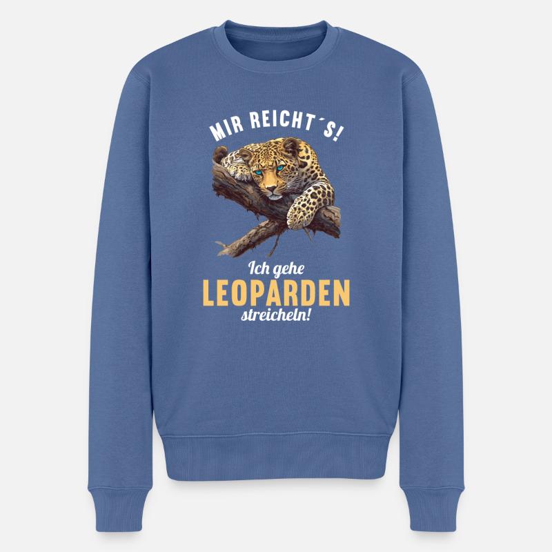 Léopard léopard - Pull Premium bio Homme - bleu pigeon