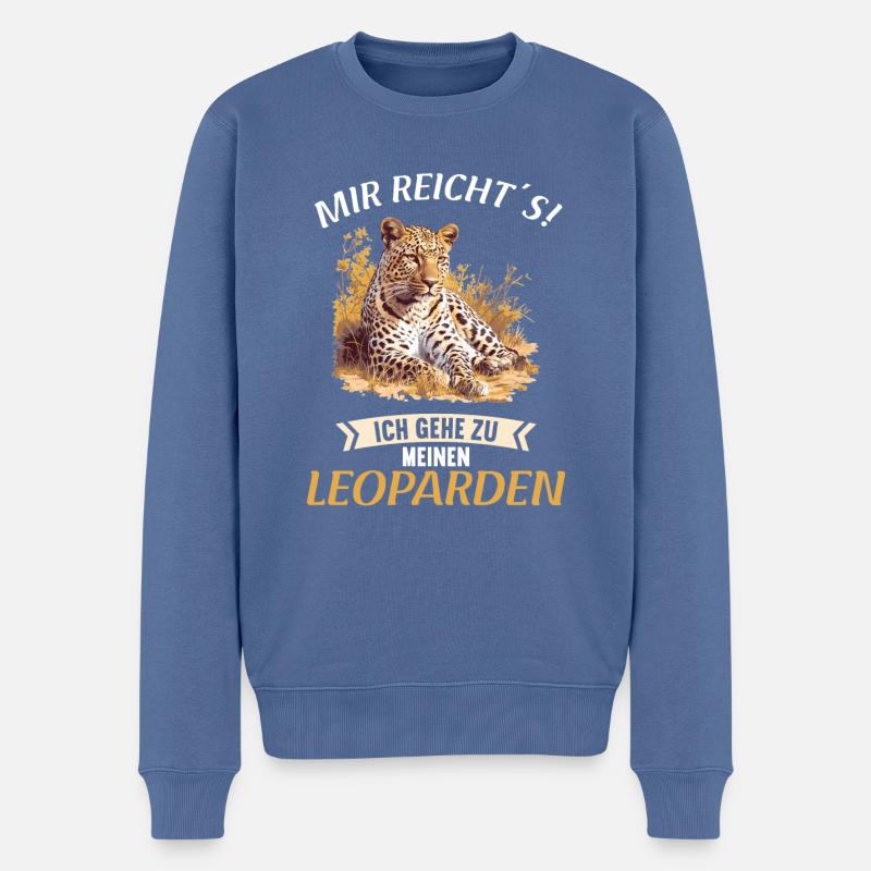 Leoparden Leopard - Männer Premium Bio Pullover - Taubenblau