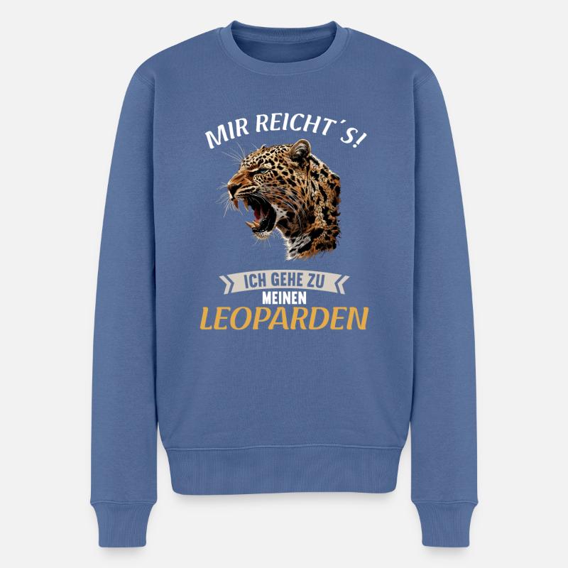 Léopard léopard - Pull Premium bio Homme - bleu pigeon
