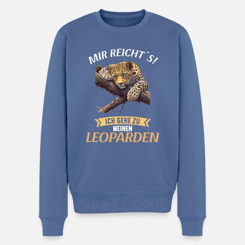 Léopard léopard - Pull Premium bio Homme - bleu pigeon