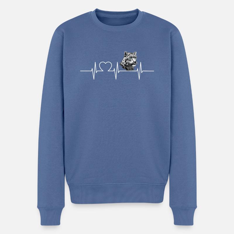 Snow Leopard Schneeleoparden Schneeleopard - Männer Premium Bio Pullover - Taubenblau