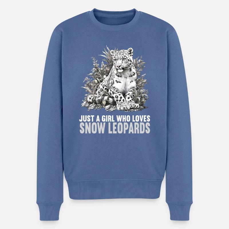 Léopard des neiges Schneeleoparden Schneeleopard - Pull Premium bio Homme - bleu pigeon
