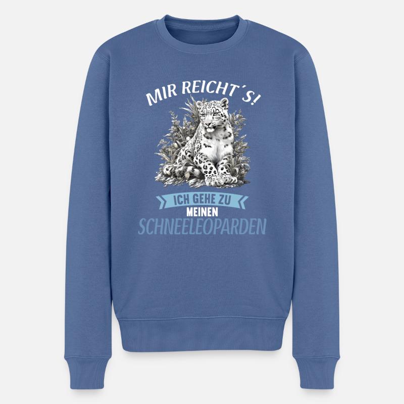 Léopard des neiges Schneeleoparden Schneeleopard - Pull Premium bio Homme - bleu pigeon
