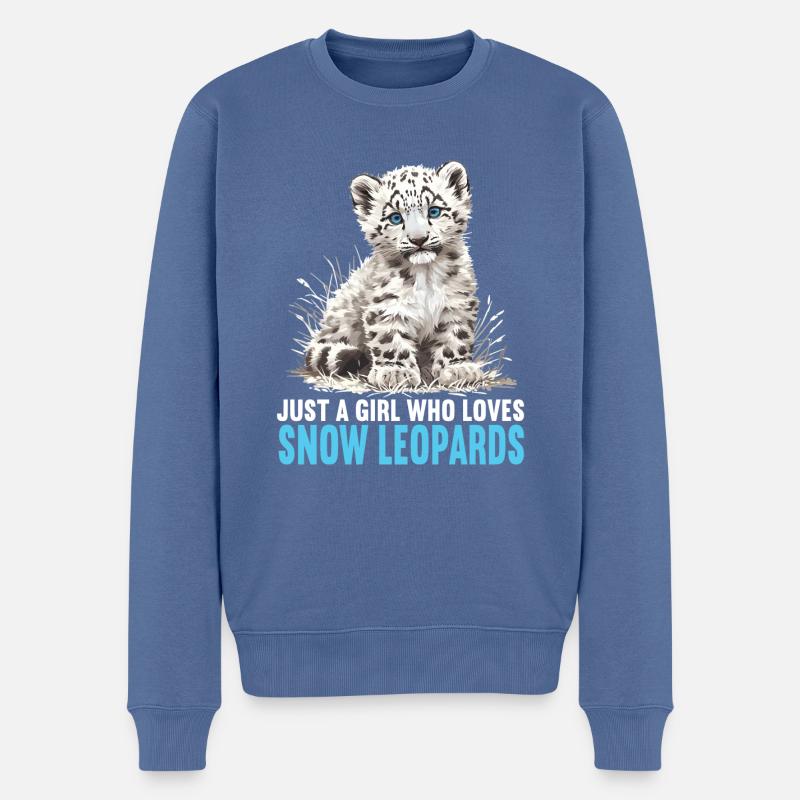 Léopard des neiges Schneeleoparden Schneeleopard - Pull Premium bio Homme - bleu pigeon