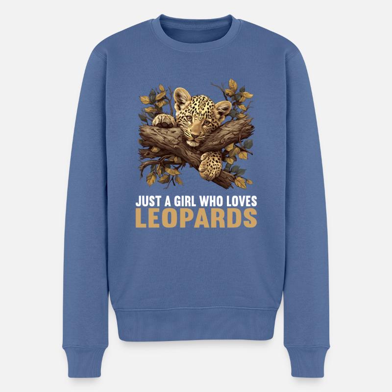Léopard léopard - Pull Premium bio Homme - bleu pigeon
