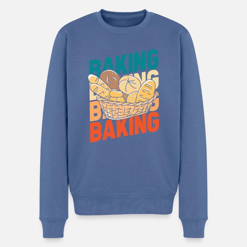 Backen Bäcker Bäckerei - Männer Premium Bio Pullover - Taubenblau
