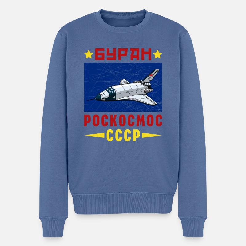 Buran Raumflugzeug UdSSR Sowjetunion - Männer Premium Bio Pullover - Taubenblau