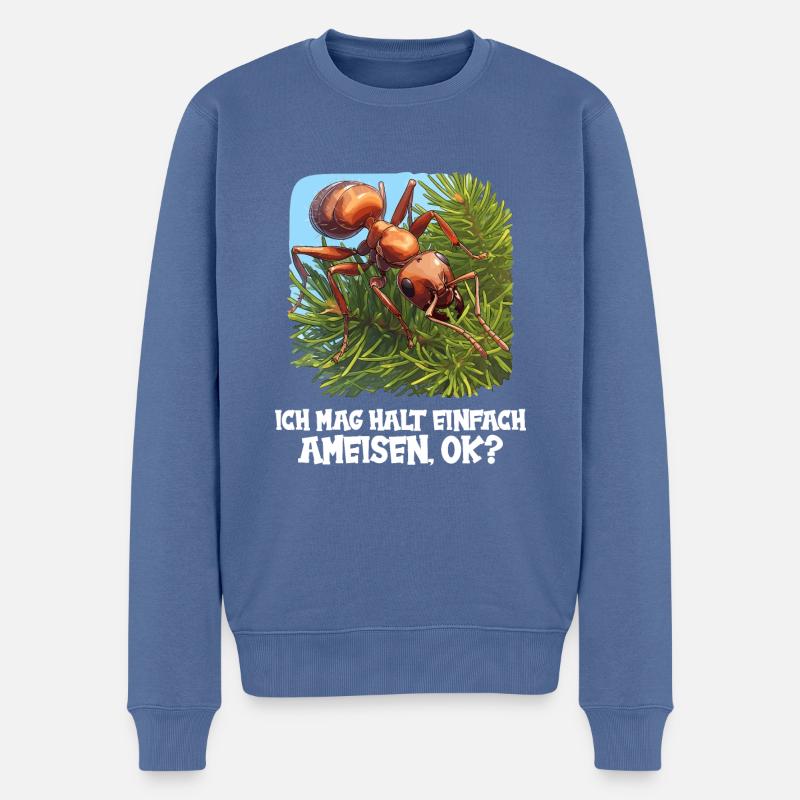 Ant Ameisen Ameise - Männer Premium Bio Pullover - Taubenblau