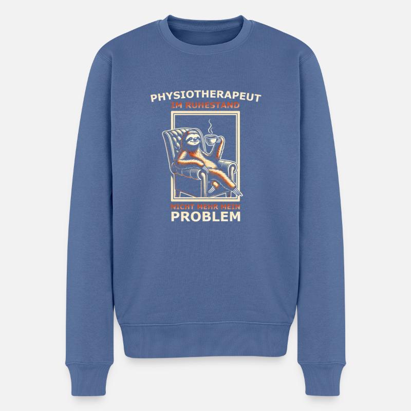 Physiotherapeut im Ruhestand - Männer Premium Bio Pullover - Taubenblau