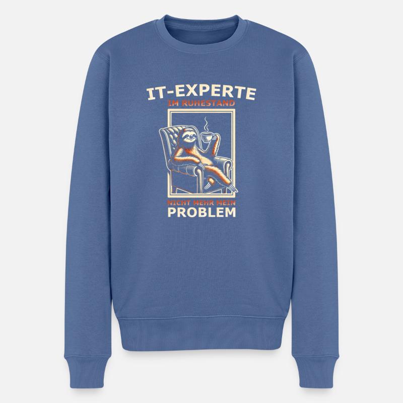 IT Experte im Ruhestand nicht mehr mein Problem - Männer Premium Bio Pullover - Taubenblau