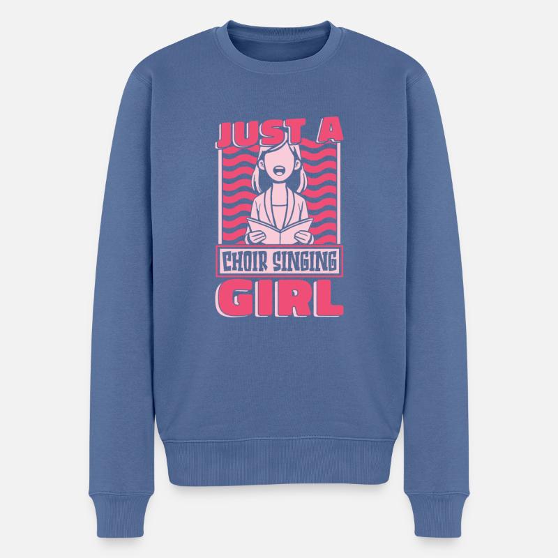 Chor Sänger Just A Choir Singing Girl - Männer Premium Bio Pullover - Taubenblau