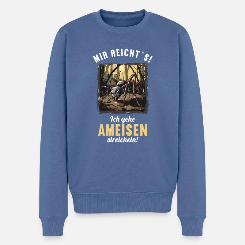 Fourmis fourmis - Pull Premium bio Homme - bleu pigeon