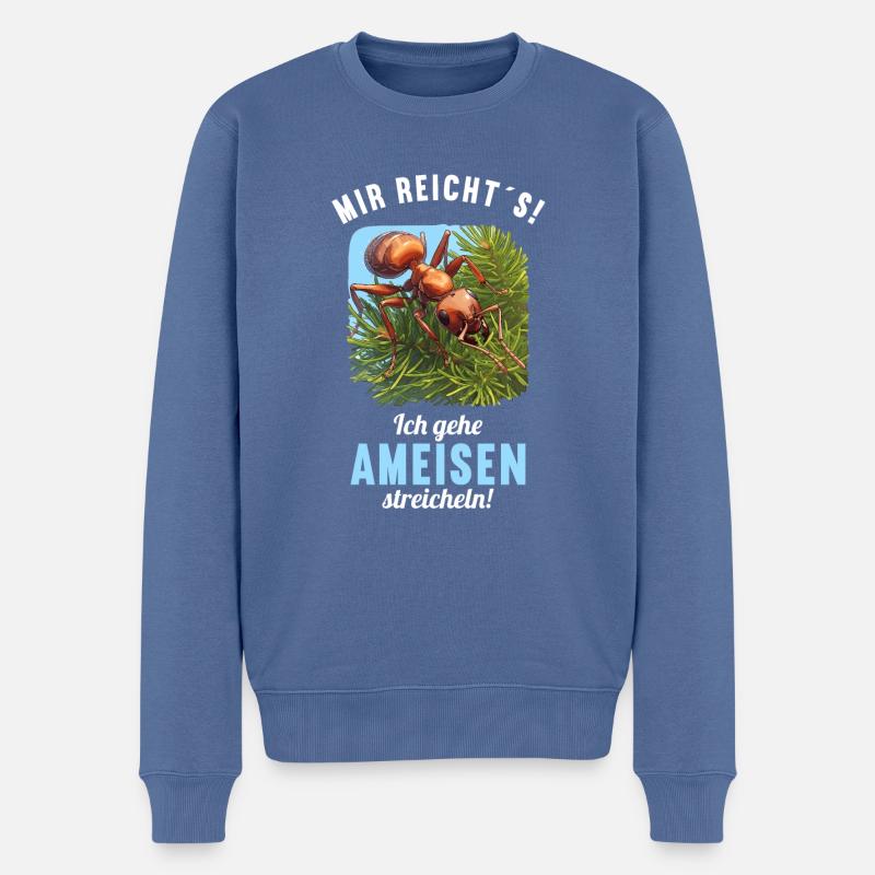 Ant Ameisen Ameise - Männer Premium Bio Pullover - Taubenblau