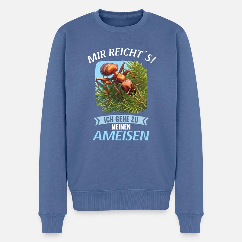 Fourmis fourmis - Pull Premium bio Homme - bleu pigeon