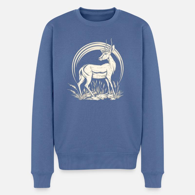 Antilope antilope antilope ouverte - Pull Premium bio Homme - bleu pigeon