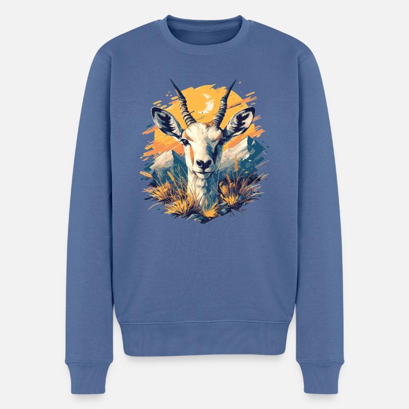 Antilope antilope antilope ouverte - Pull Premium bio Homme - bleu pigeon