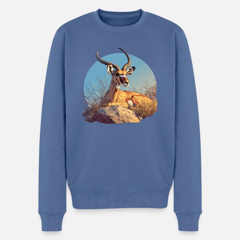 Antelope Antilopen Antilope - Männer Premium Bio Pullover - Taubenblau